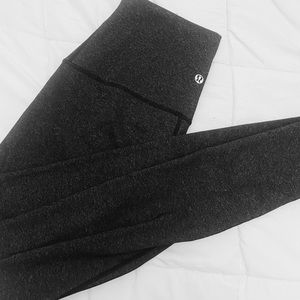 LuluLemon Wunder Under Heathered Black Leggings